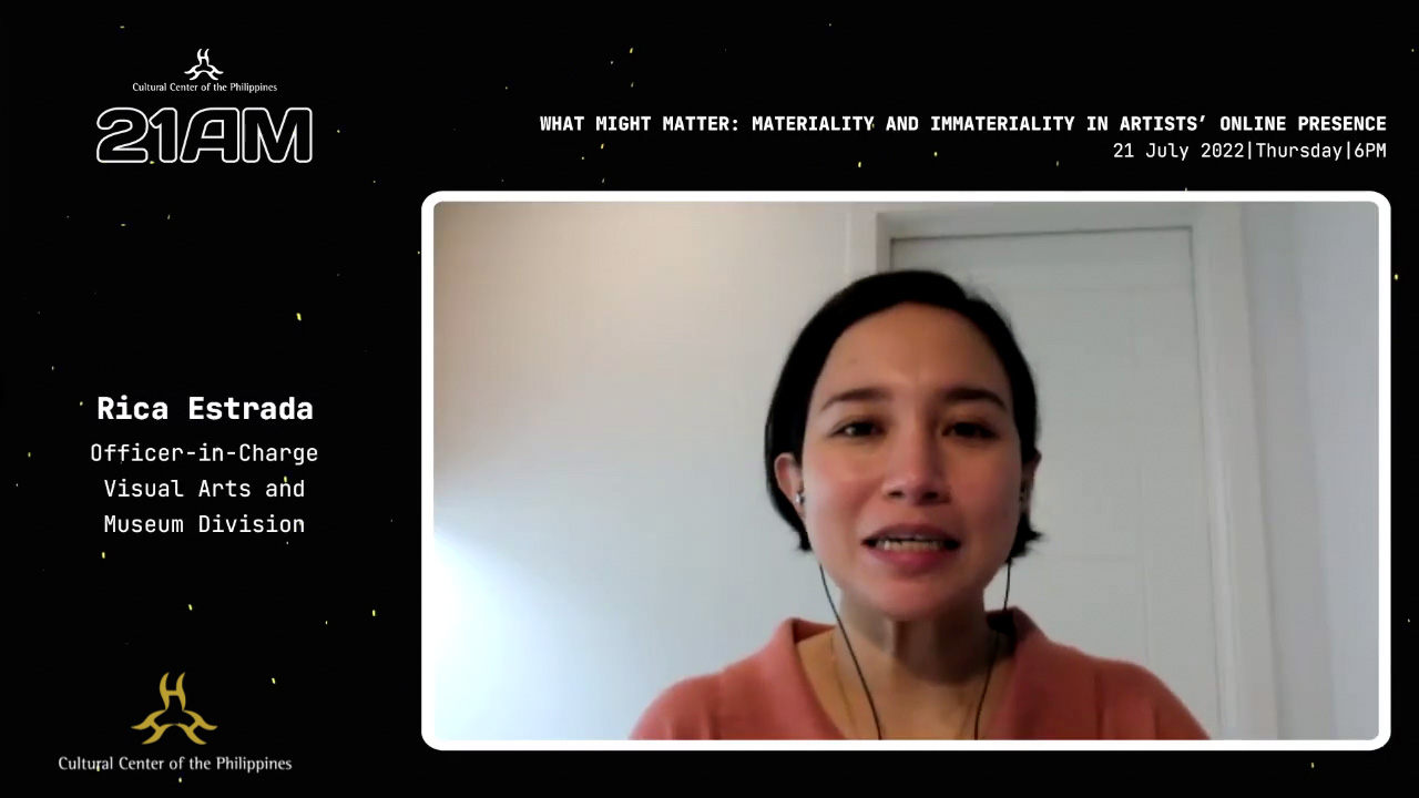 21AM Dagdag Dunong: What might matter: materiality and immateriality in artists' online presence Image